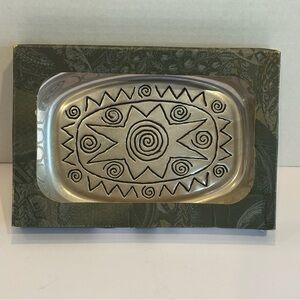 Wilton Armetale RWP Reggae Pattern Pewter Color Serving Bread Tray Dish